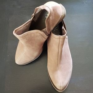 Brown leather booties